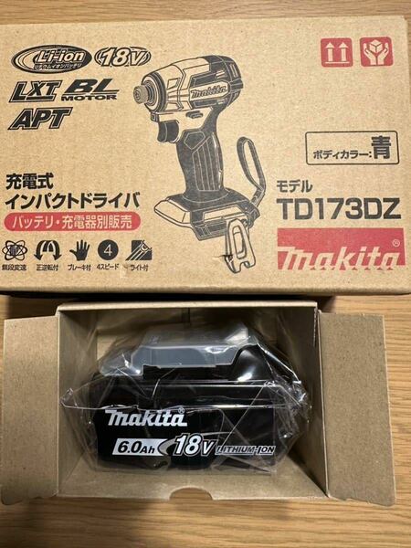 マキタ makita TD173DZ 充電式インパクトドライバ 18V充電式インパクトドライバ 本体新品バッテリー 新品セット