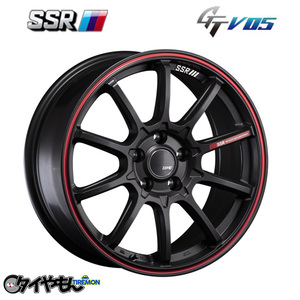 SSR GTV05 17インチ 4H100 7J +42 2本セット ホイール フラットブラックレッドライン