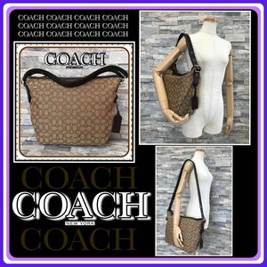 ◆◇◆ シグネチャー ジャガード《COACH》 デュッフレット ショルダーバッグ ワンショルダー ◆◇◆