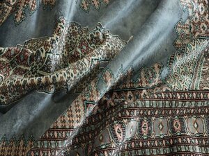 魁◆高級絨毯 パキスタン産 ウール100% 手織り ブルー 大判 157×237㎝ ハイグレード 高品質