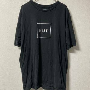 HUF ハフ　ロゴ　Tシャツ　ブラック　Lサイズ　クルーネック コットン 半袖Tシャツ