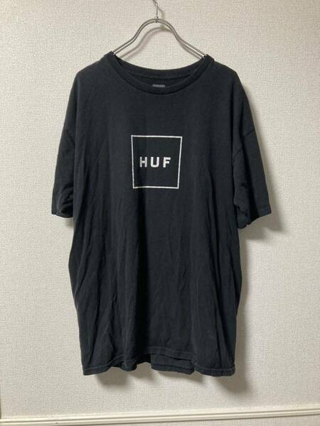 HUF ハフ　ロゴ　Tシャツ　ブラック　Lサイズ　クルーネック コットン 半袖Tシャツ