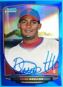 Deivy Grullon PHI 2013 Bowman Chrome Auto BCA-DG Blue Refractor 150枚限定 直筆サイン