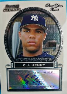 C.J. Henry NYY 2005 Bowman Sterling #BS-CH AUTO Rookie RC 直筆サイン