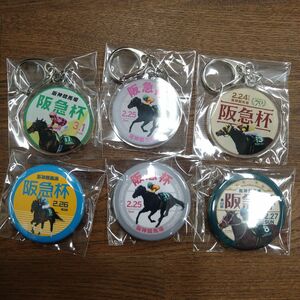 阪神競馬場　阪急杯　こらぼフェス　缶バッジとアクリルキーホルダー　6個セット