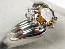 鑑別付 Pt900プラチナ 天然ダイヤモンド 大粒 1.23ct/0.08ct/7.5g リング 指輪 ♯11.5_画像5