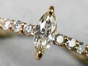 【3297E】K18ゴールド 天然ダイヤモンド 0.40ct/2.0g リング 指輪 ♯15