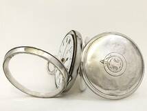 1924年製◆英国ロンドン H.SAMUEL MANCHESTER 銀無垢STERLING 鍵巻き イギリス懐中時計◆_画像9