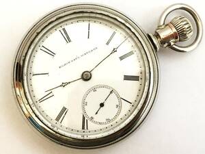 1885年製◆ELGIN H.H.Taylor 大型18S 15石 Gr,80 スイングアウト エルジン鉄道懐中時計◆