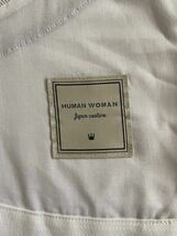 ヒューマンウーマン ノーカラー ジャケット　九分袖　綿　グレージュ　ポケット　コットン100%　M Japan couture_画像8