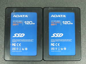 【2台まとめ売り/検品済み】ADATA S511 SSD 120GB AS511S7-120GM (使用時間：6069h・32761h) 管理:e-93