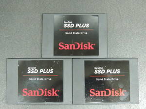 【3台まとめ売り/検品済み】SanDisk SSD PLUS SSD 120GB SDSSDA-120G (使用時間：1929h・2300h・2820h) 管理:f-46