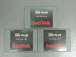 【3台まとめ売り/検品済み】SanDisk SSD PLUS SSD 120GB SDSSDA-120G (使用時間：4051h・4057h・4431h) 管理:f-81