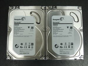 【2台まとめ売り/検品済み】Seagate 2TB HDD ST2000DM001【使用時間：536h・549h】管理:j-30