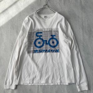 木梨サイクル 長袖カットソー ナンプレ 自転車柄 Mサイズ ロンT