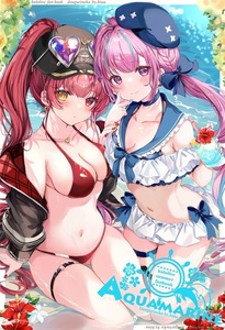 「Aqua marine」どんぐりねこ　同人誌　ホロライブ Vtuber　宝鐘マリン 湊あくあ 沙花又クロヱ A4 28p