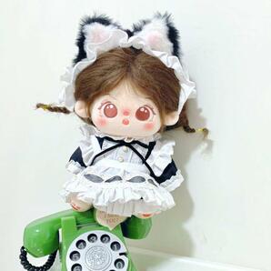 10cm ぬい服 ゴスロリ メイド ぬいぐるみ服 着せ替え 3点セットの画像3