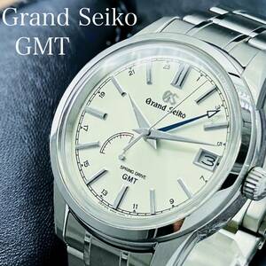 定価70万！SEIKO グランドセイコー スプリングドライブ GMT デイト 自動巻 SBGE225 9R66-0AL0 100m防水 メンズ腕時計 GS 極美品