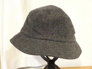 〒 AURORA 〒 レディース・婦人用　バケットハット 灰色帽子　サイズ５７・５cm　キャップ　帽子　日本製
