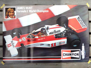 F1 マクラーレン M23 ジェームズハント チャンピオンプラグ ポスター1 580×880mm (約A1サイズ) 1976 Mclaren James hunt Champion plug