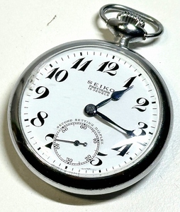 当時物 セイコー 手巻き懐中時計 SEIKO プレジション 15石 セカンドセッティング ダイアフレックス、国鉄刻印あり、ジャンク扱い