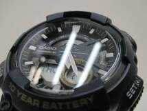 時計祭 カシオ CASIO AEQ-110 腕時計 作動品 アナデジ クオーツ メンズ ネイビー 風防キズあり_画像9