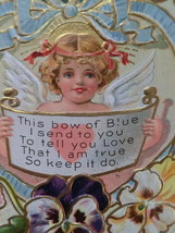 アンティーク　古いポストカード・絵葉書　* 沢山の愛をこめて * エンボスタイプ　1911年消印_画像2