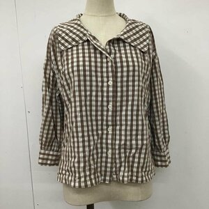 ehka sopo FREE エヘカソポ シャツ、ブラウス 七分袖 1708392 ギンガムチェックブラウス Shirt Blouse 10104782