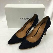 PIPPICHIC 表記無し ピッピシック パンプス パンプス スエードポインテッドパンプス 箱有 38 Pumps 紺 / ネイビー / 10104493_画像1