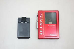 ★☆National ナショナル RADIO CASSETTE PLAYER RX-S35　RED 赤色 ベルトホルダー付 現状渡し☆★