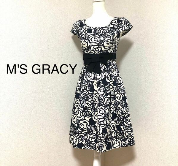 M'S GRACY エムズグレイシー　花柄　ワンピース　36