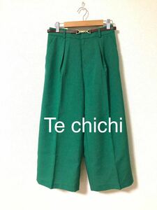 Te chichi テチチ　ワイドパンツ　リネンライク　クロップドパンツ　 M