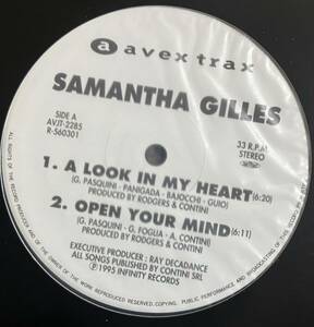 12'　SAMANTHA GILLES 　／　 HOPES & DREAMS ・ RUNAWAY ・ A LOOK IN MY HEART ・ OPEN YOUR MIND