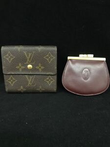 D95★LOUIS VUITTON ルイヴィトン 三つ折り財布 モノグラム カルティエ コインケース ブランド2点セット