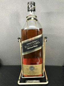 FF1★Johnnie Walker ジョニーウォーカー BLACK LABEL ブラック ラベル 3.75L 43% 台座付き 特大