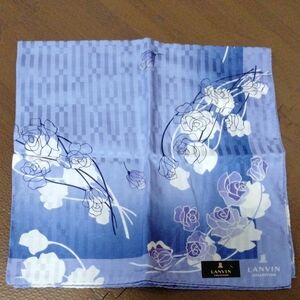 ランバン LANVIN ハンカチ 大判 レディース 薔薇 バラ 未使用