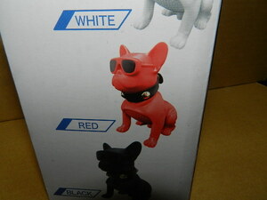 * unused French bru dog type wireless speaker /Bulltooth Dog Speaker * red 