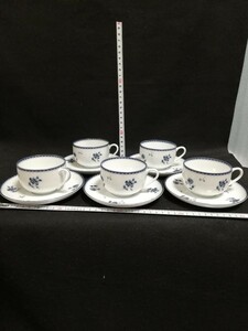 CS2196.【未使用】Noritake　ノリタケ カップ ソーサー　5客セット 茶器 洋食器 花柄/80