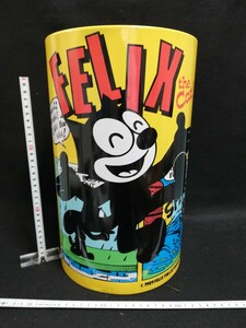 D2231. 昭和レトロ 当時物 FELIX スチール缶 ゴミ箱 ダストボックス/100
