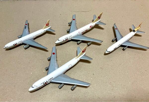 JAL B777, B747 JAL-S.リゾート, B747 JALカーゴ, MD11 日本航空　計4機 ヘルパ 1/500