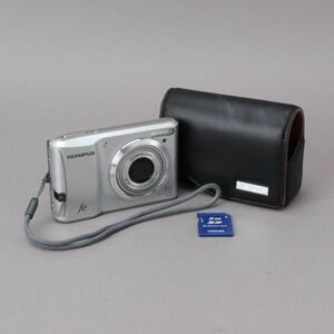 OLYMPUS デジカメ FE-47 オリンパス シルバー コンパクト デジタルカメラ ケース付き ジャンク #60※338