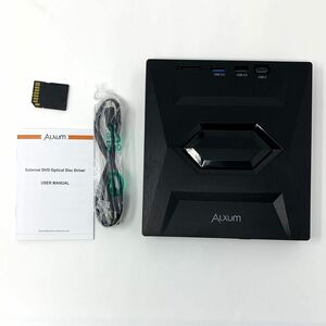 【一円スタート】Alxum ラップトップ用外付けCD DVDドライブ Type-C USB 3.0ポータブルCDバーナーライター 1円 SEI01_0837