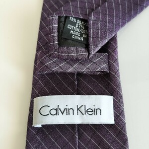 カルバンクライン（Calvin Klein)ダークパープルマイクロチェックネクタイ