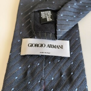 GIORGIO ARMANI(ジョルジオアルマーニ)紺黒ストライプドットネクタイ