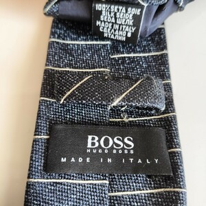 HUGO BOSS ( Hugo Boss ) navy blue width line necktie 