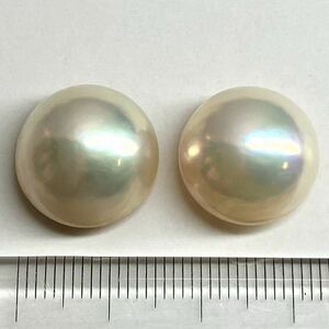 ●マベパール2点おまとめ5.1g●m 25.5ct ルース 裸石 宝石 ジュエリー jewelry Pearl マベ貝 半円真珠 DB0 ①