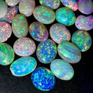 遊色効果抜群!!●天然オパール41点おまとめ●f 100ct ルース 裸石 宝石 ジュエリー jewelry opal 遊色 water fire white DG5 