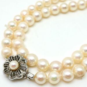 ●アコヤ本真珠ネックレス●F 31.1g 48cm 6.5-7.0mm珠 パール pearl necklaces silver ジュエリー DG0/EA0