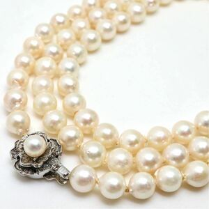 ●アコヤ本真珠ロングネックレス●F 62.5g 91cm 7.5mm珠 パール pearl necklaces silver ジュエリー DA0/DA0