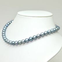 ●アコヤ本真珠ネックレス&PT850イヤリングセット●J 8.0-8.5mm珠 43.1g 43cm pearl necklace ジュエリー jewelry DG0/DG0_画像3